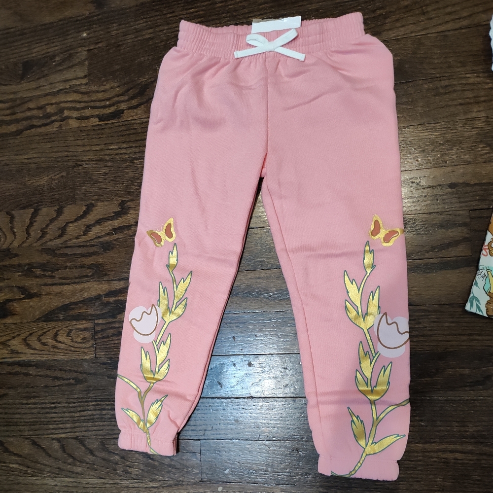 New Disney Character Kids Girls Toddler Princess Bottom Jogger Pant Pink Size 4T